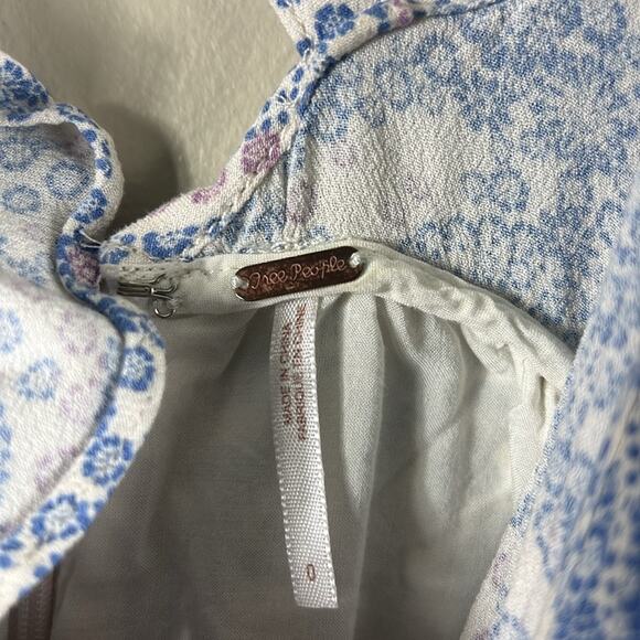 Free People Blue Boho Delfonic Flirty Floral Paisley Romper - Picture 7 of 7